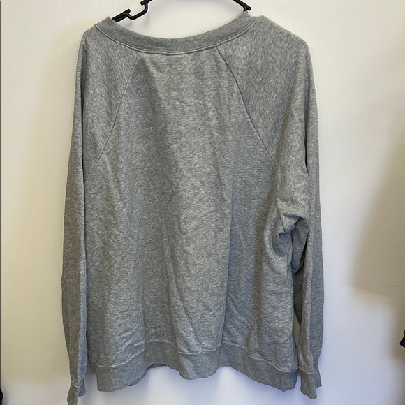Nike Gray Crew Neck Sweatshirt with Swoosh - Picture 3 of 4